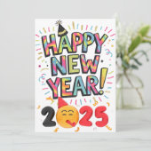 "Gelukkig nieuwjaar 2025 🎆 Vuurwerkextravaganza!" Feestdagenkaart (Staand voorkant)