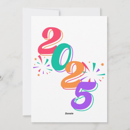 "Gelukkig nieuwjaar 2025 🎆 Vuurwerkextravaganza!" Feestdagenkaart (Achterkant)