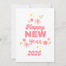 GELUKKIG NIEUWJAAR 2025 WENSEN Roze Kerstkaart