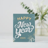 Gelukkig Nieuwjaar 2025 Wenskaart Kaart (Staand voorkant)