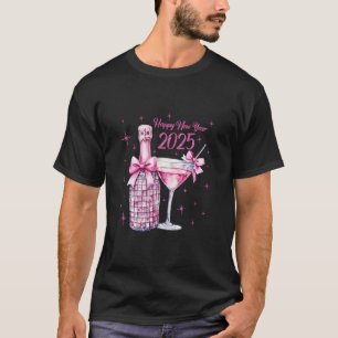 Gelukkig Nieuwjaar 2025 Wijn Drink Party Discobal T-shirt