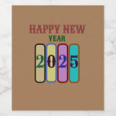 gelukkig nieuwjaar 2025 wijn etiket (Enkel label)