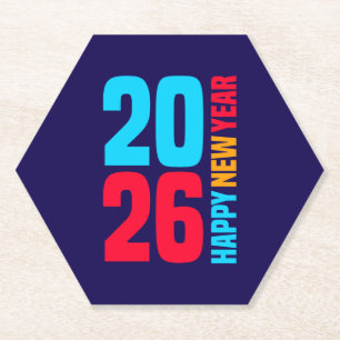 Gelukkig Nieuwjaar 2026-34568 Kartonnen Onderzetters