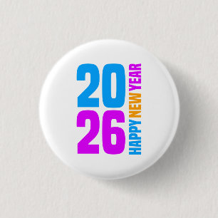 Gelukkig Nieuwjaar 2026-34568 T-shirt Ronde Button 3,2 Cm