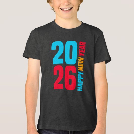 Gelukkig Nieuwjaar 2026-34568 Tri-Blend Shirt (Voorkant)