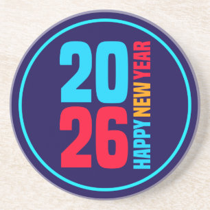 Gelukkig Nieuwjaar 2026-34568 Zandsteen Onderzetter