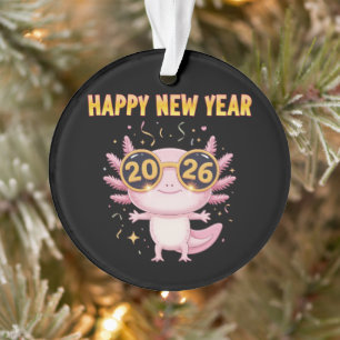 Gelukkig Nieuwjaar 2026 Axolotl Leuk Feest Ornament
