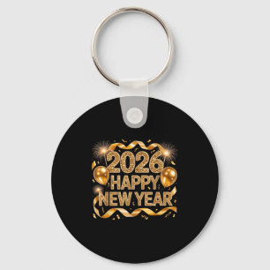 Gelukkig Nieuwjaar 2026 Ballon Retro Grappige Fami Sleutelhanger