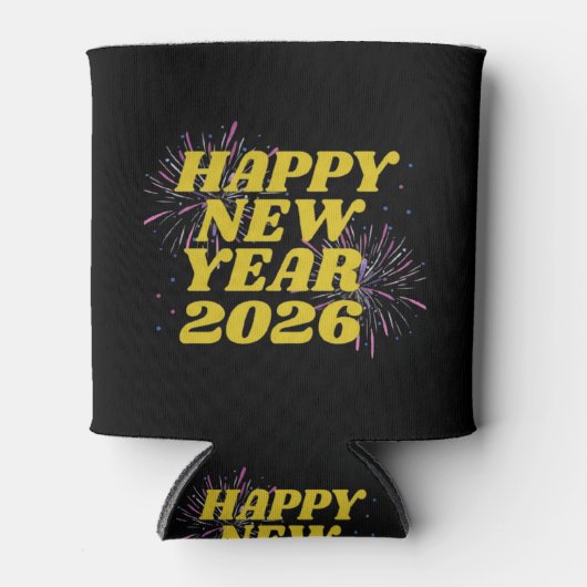 Gelukkig nieuwjaar 2026 blikjeskoeler (Voorkant)