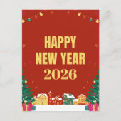 Gelukkig Nieuwjaar 2026 Briefkaart-feestelijk Wens Feestdagenkaart (Voorkant)