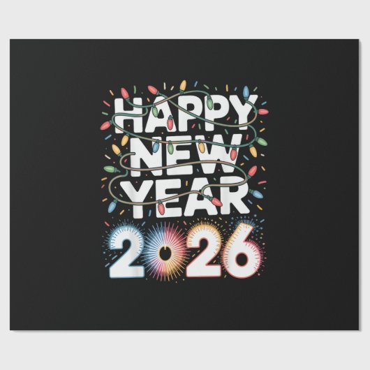 Gelukkig nieuwjaar 2026 cadeaupapier (Vlak)