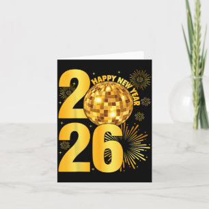 Gelukkig Nieuwjaar 2026 Coquette Boog Disco Bal Ni Kaart