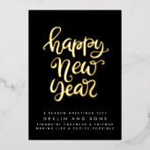 GELUKKIG NIEUWJAAR 2026 Custom Business Gold Folie Feestdagenkaart (Voorkant)