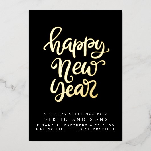 GELUKKIG NIEUWJAAR 2026 Custom Business Gold Folie Feestdagenkaart (Voorkant)