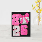 Gelukkig Nieuwjaar 2026 Disco Bal Nk Coquette Stri Kaart (Gele Bloem)