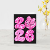 Gelukkig Nieuwjaar 2026 Disco Bal Nk Coquette Stri Kaart (Gele Bloem)