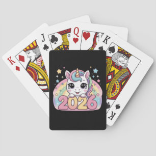 Gelukkig Nieuwjaar 2026 Eenhoorn Liefhebbers Magis Pokerkaarten