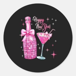 Gelukkig Nieuwjaar 2026 Elegante Champagne Viering Ronde Sticker