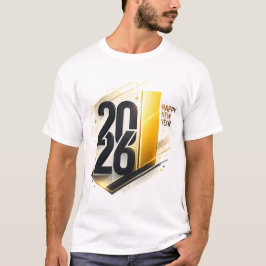 Gelukkig nieuwjaar 2026 Elegante Gouden Moderne Vi T-shirt
