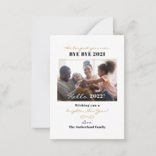 Gelukkig Nieuwjaar 2026 Familie Foto Vakantie Notitiekaartje