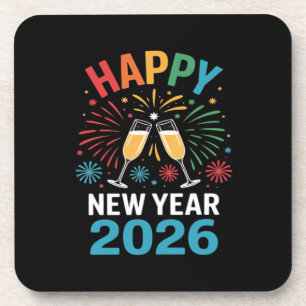 Gelukkig Nieuwjaar 2026 Feest Grappige Oud en Nieu Bier Onderzetter