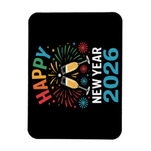 Gelukkig Nieuwjaar 2026 Feest Grappige Oud en Nieu Magneet