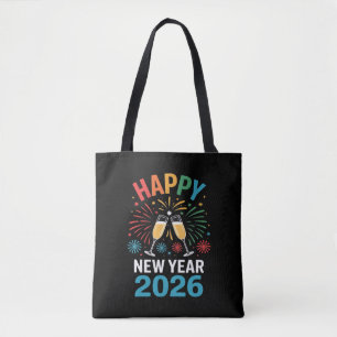 Gelukkig Nieuwjaar 2026 Feest Grappige Oud en Nieu Tote Bag