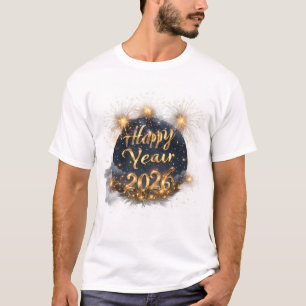 Gelukkig Nieuwjaar 2026 Feest - Modern Goud T-shirt