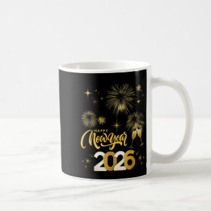 Gelukkig Nieuwjaar 2026 Feest Vuurwerk Familie Mat Koffiemok