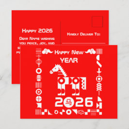 Gelukkig nieuwjaar 2026 feestdagenkaart