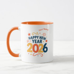 Gelukkig Nieuwjaar 2026 Festivale Combinatie Mok