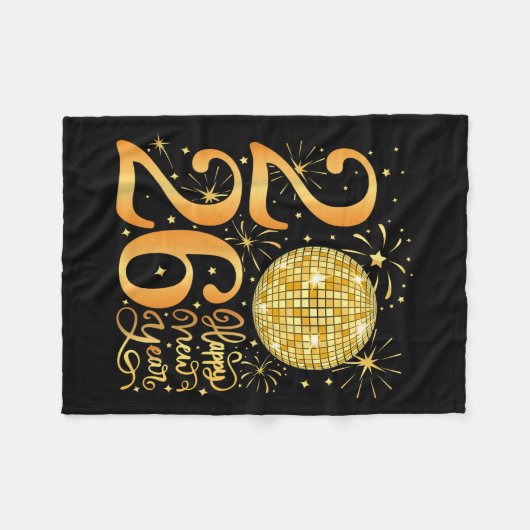 Gelukkig Nieuwjaar 2026 Fleece Deken (Voorkant (Horizontaal))