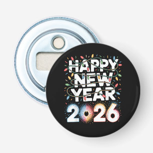 Gelukkig Nieuwjaar 2026 Glitter Shirt voor Vrouwen Button Flesopener