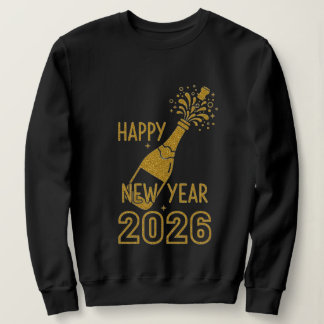 Gelukkig Nieuwjaar 2026 Glitter Truien voor Vrouwe Trui