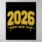 Gelukkig Nieuwjaar 2026 Gold Party Eve Family Xmas Poster (Voorkant)