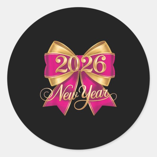 Gelukkig Nieuwjaar 2026 Gold Party Eve Family Xmas Ronde Sticker (Voorkant)
