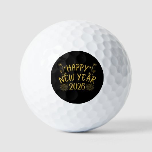 Gelukkig nieuwjaar 2026 golfballen (Voorkant)