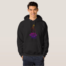Gelukkig Nieuwjaar 2026 Gouden Hand Hart Hoodie