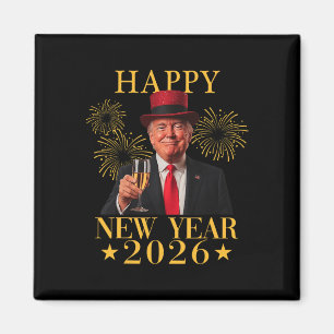 Gelukkig Nieuwjaar 2026 Grappige President Trump V Magneet