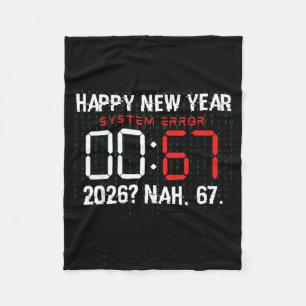 Gelukkig Nieuwjaar 2026 Humor Klok 6 7 Meme Systee Fleece Deken