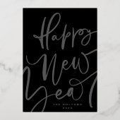 GELUKKIG NIEUWJAAR 2026 IN HANDGESCHREVEN GOUD FOLIE FEESTDAGENKAART (Achterkant)