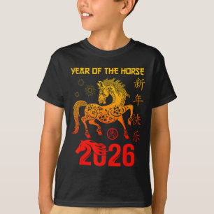 Gelukkig Nieuwjaar 2026 Jaar Van Het Paard Chinees T-shirt