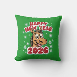 Gelukkig Nieuwjaar 2026: Jaar van het Paard Mascot Kussen