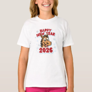 Gelukkig Nieuwjaar 2026: Jaar van het Paard Mascot T-shirt