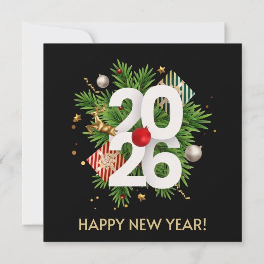 Gelukkig Nieuwjaar 2026 Kaart (Achterkant)