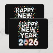 Gelukkig nieuwjaar 2026 kaart (Voorkant / Achterkant)