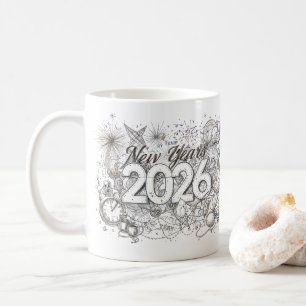 gelukkig nieuwjaar 2026 koffiemok