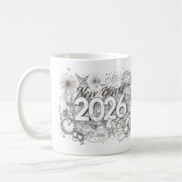 gelukkig nieuwjaar 2026 koffiemok