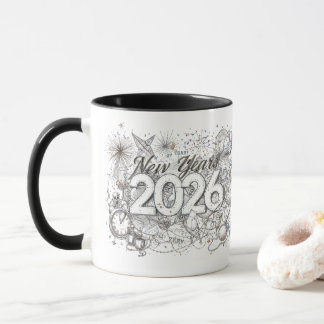 gelukkig nieuwjaar 2026 koffiemok mok