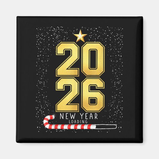 Gelukkig Nieuwjaar 2026 Loading Funny New Years Ev Magneet (Voorkant)